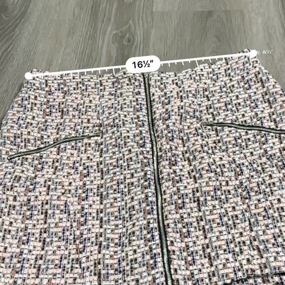 Asos Design Boucle Tweed Front Zip Mini Skirt with Pockets Size 10 - Picture 7 of 8